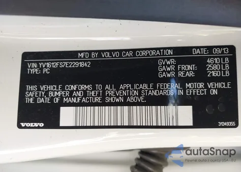 2014 Volvo S60 T5 z USA, uszkodzony, nr VIN YV1612FS7E2291842